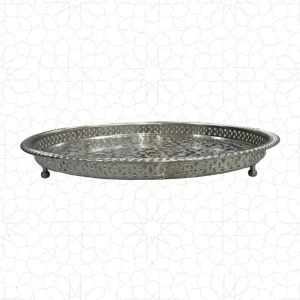 Alternative view of Elegant 22cm Moroccan Silver Tea Tray