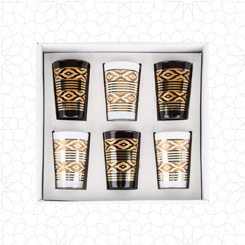 Elegant White & Black Tea Glasses