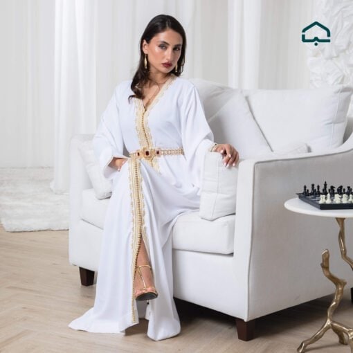 Alternative view of White Crêpe Caftan