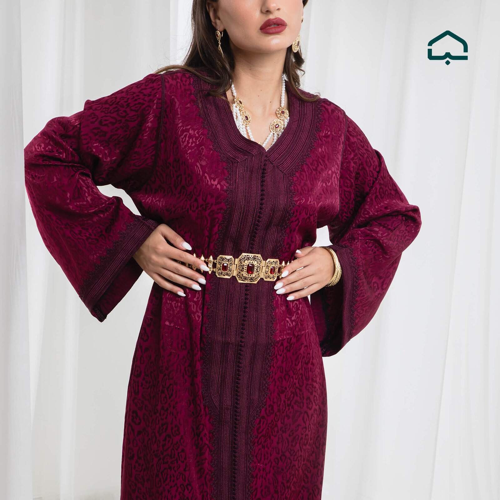Burgundy Velvet Caftan - Image 6