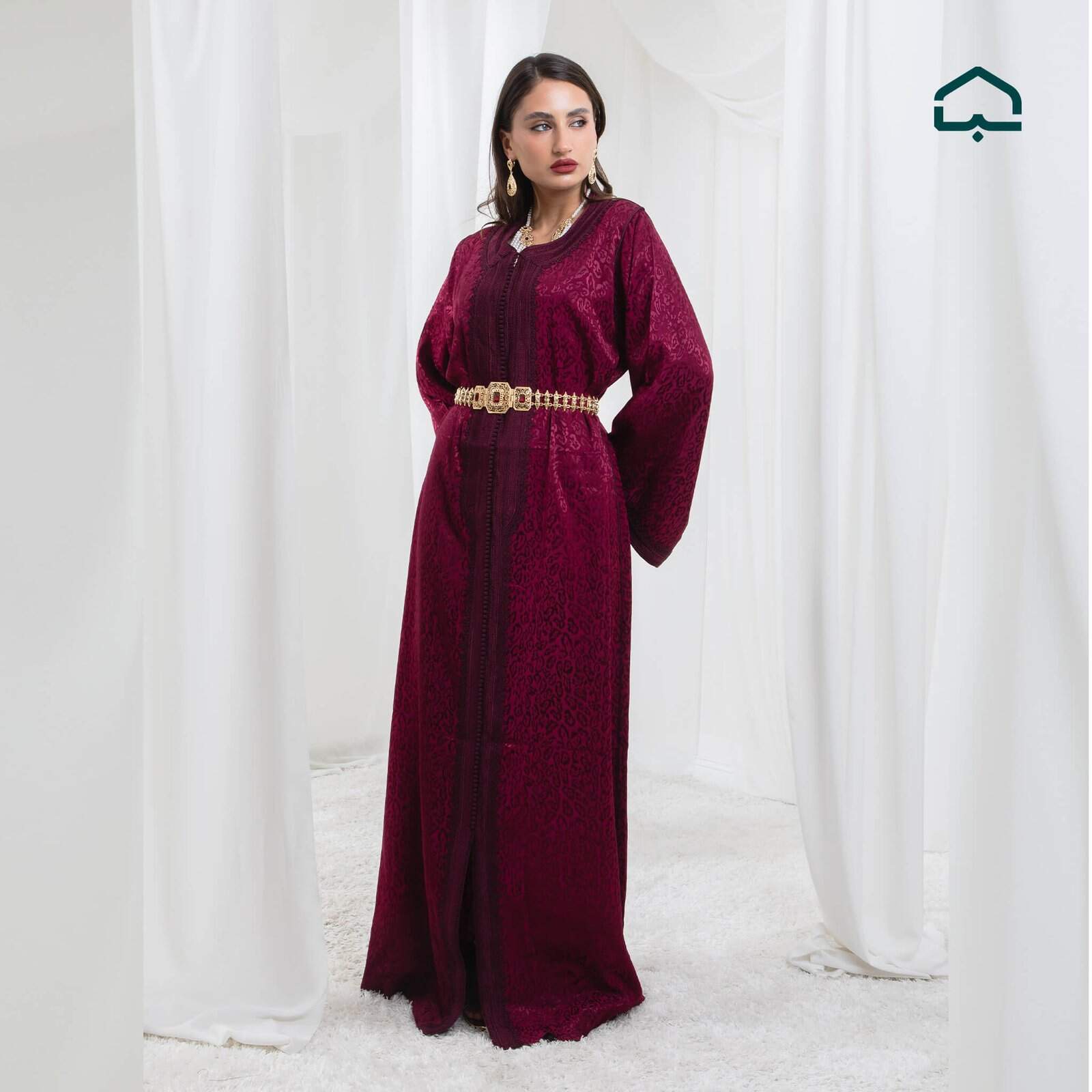 Burgundy Velvet Caftan - Image 5