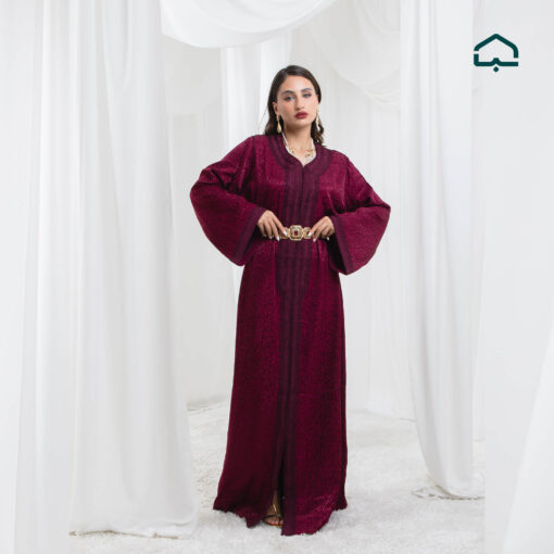 Alternative view of Burgundy Velvet Caftan