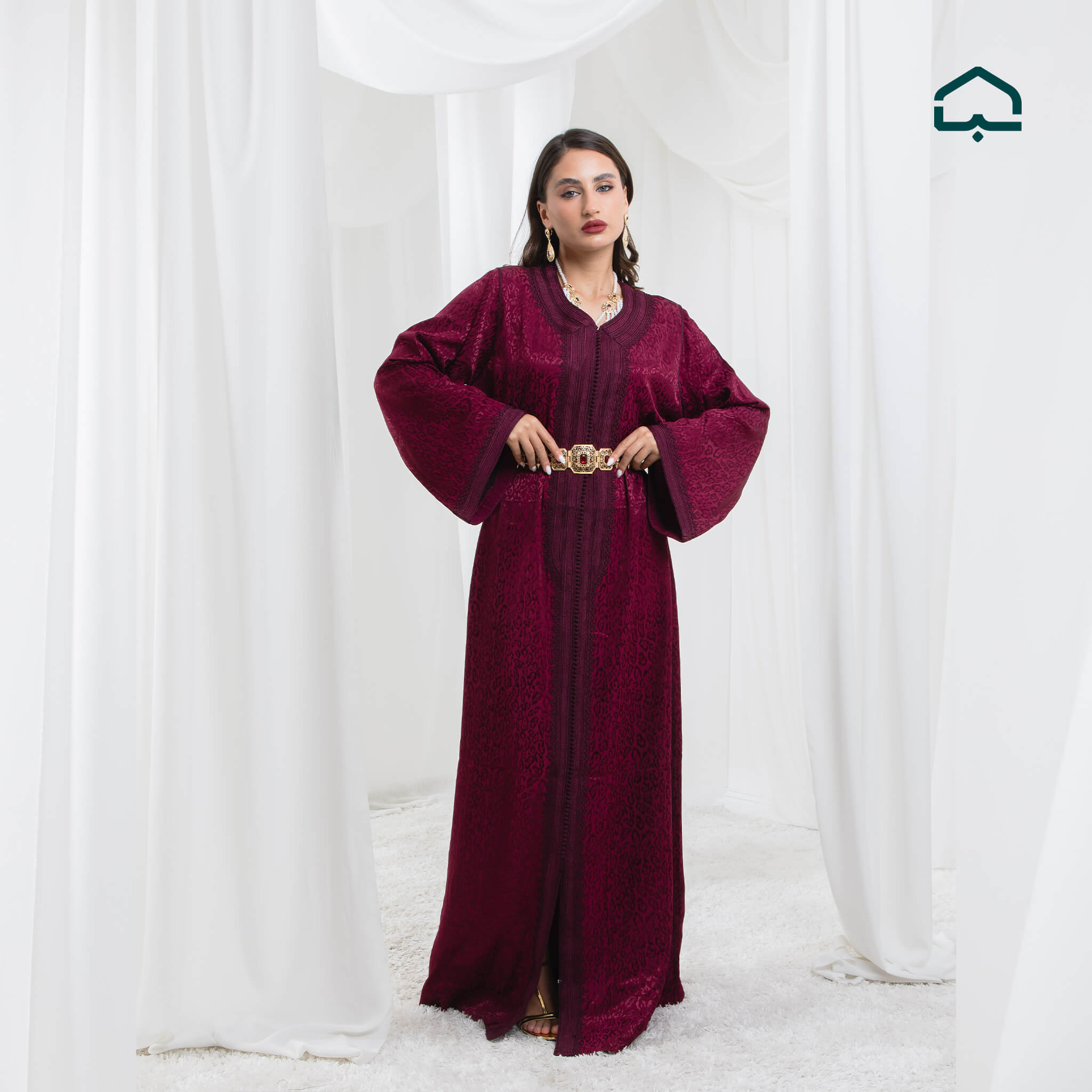 Burgundy Velvet Caftan - Image 2