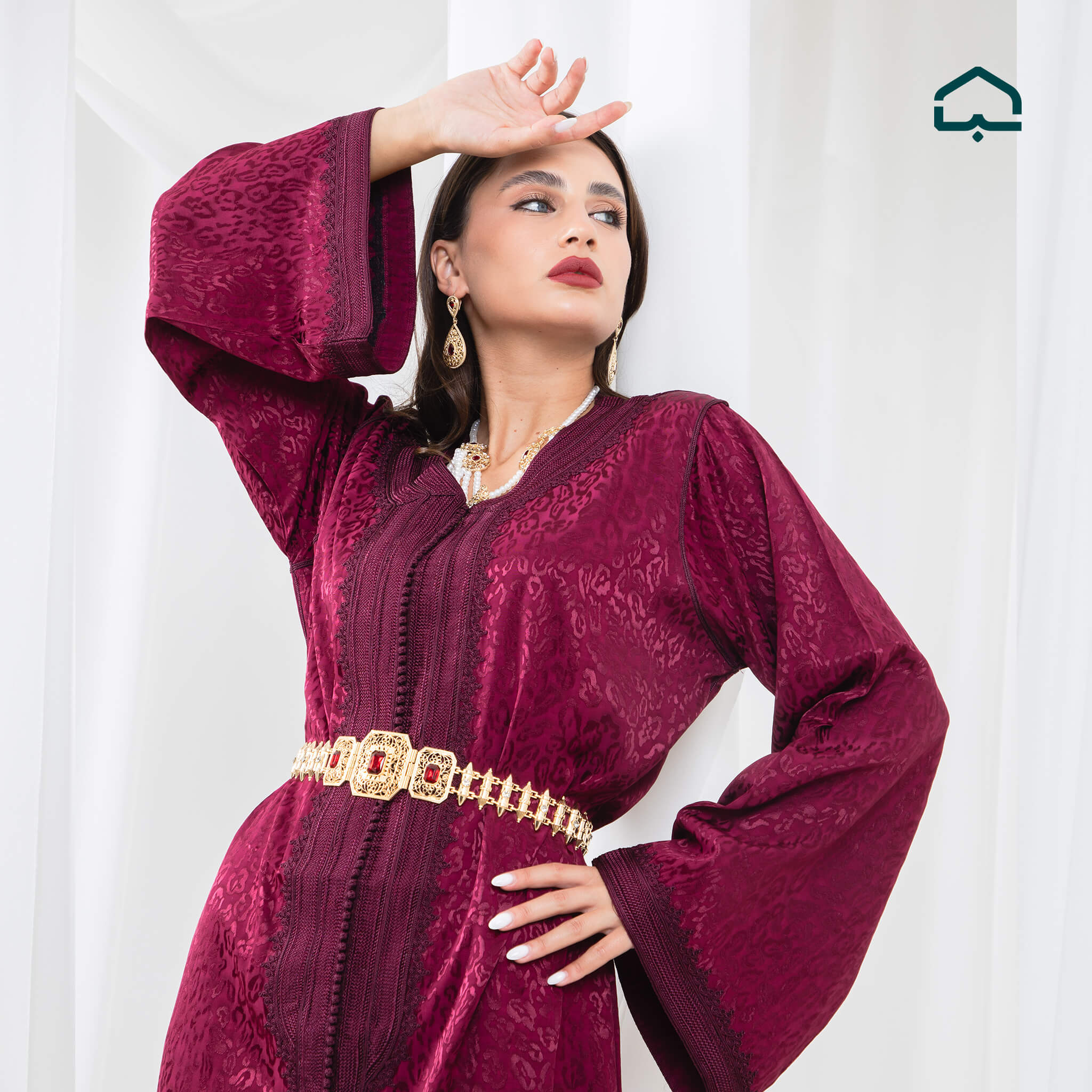 Burgundy Velvet Caftan - Image 11